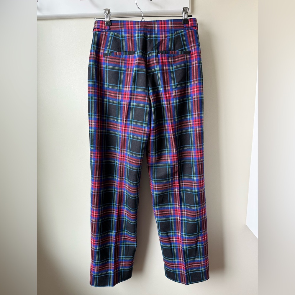 NWT J CREW Tartan Plaid Wool Blend Pants Trousers Classic Old Money Preppy 0P - Picture 2 of 8